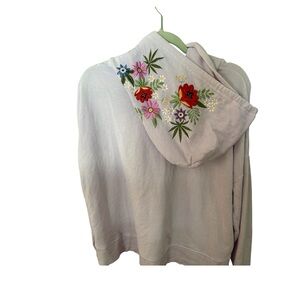 WILDFOX Floral Embroidered Hoodie Medium